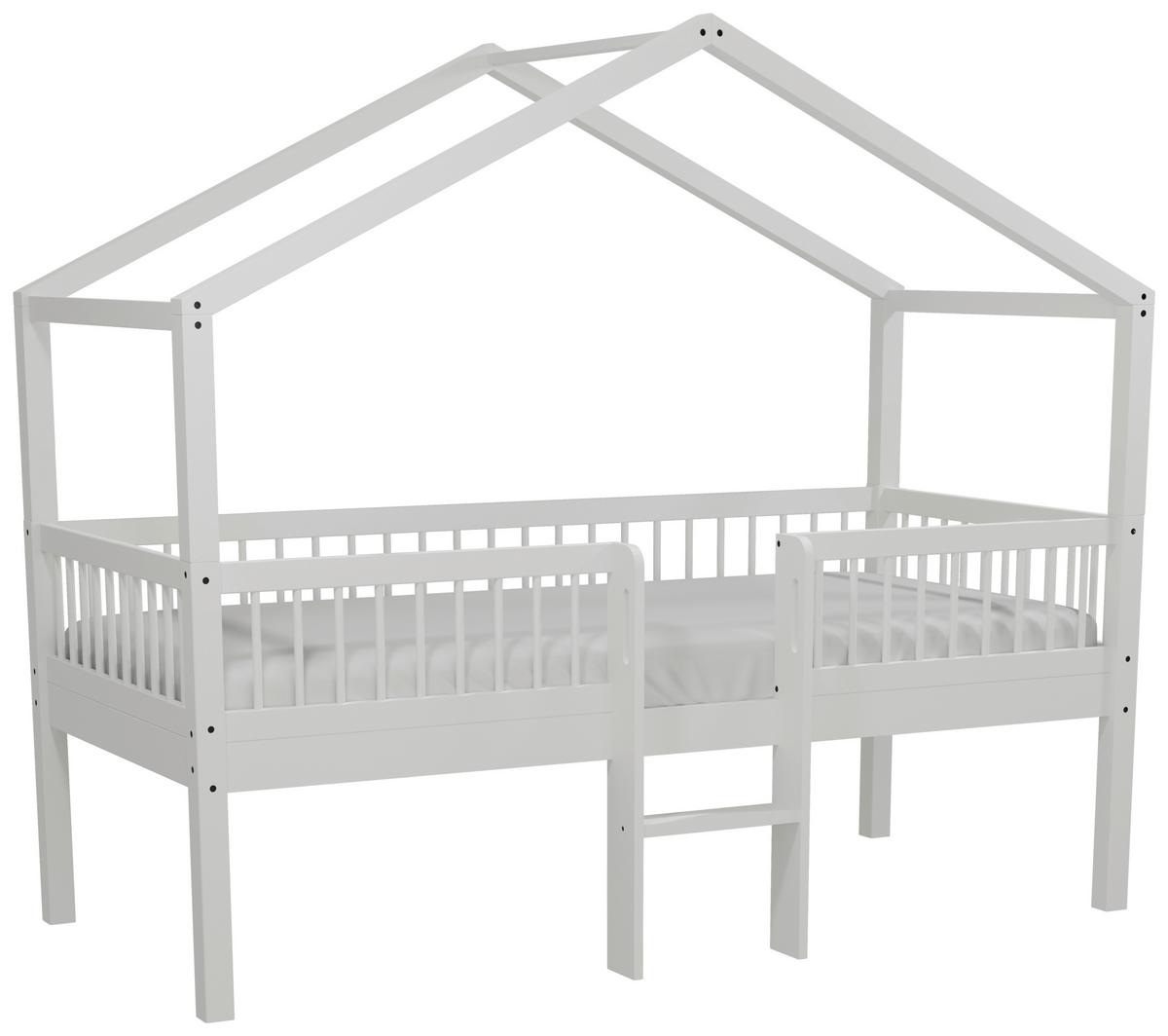 Hausbett FORREST Weiß ca. 90x200 cm Echtholz Buche - Naturfarben/Weiß, MODERN, Holz (90/200cm) - Vipack