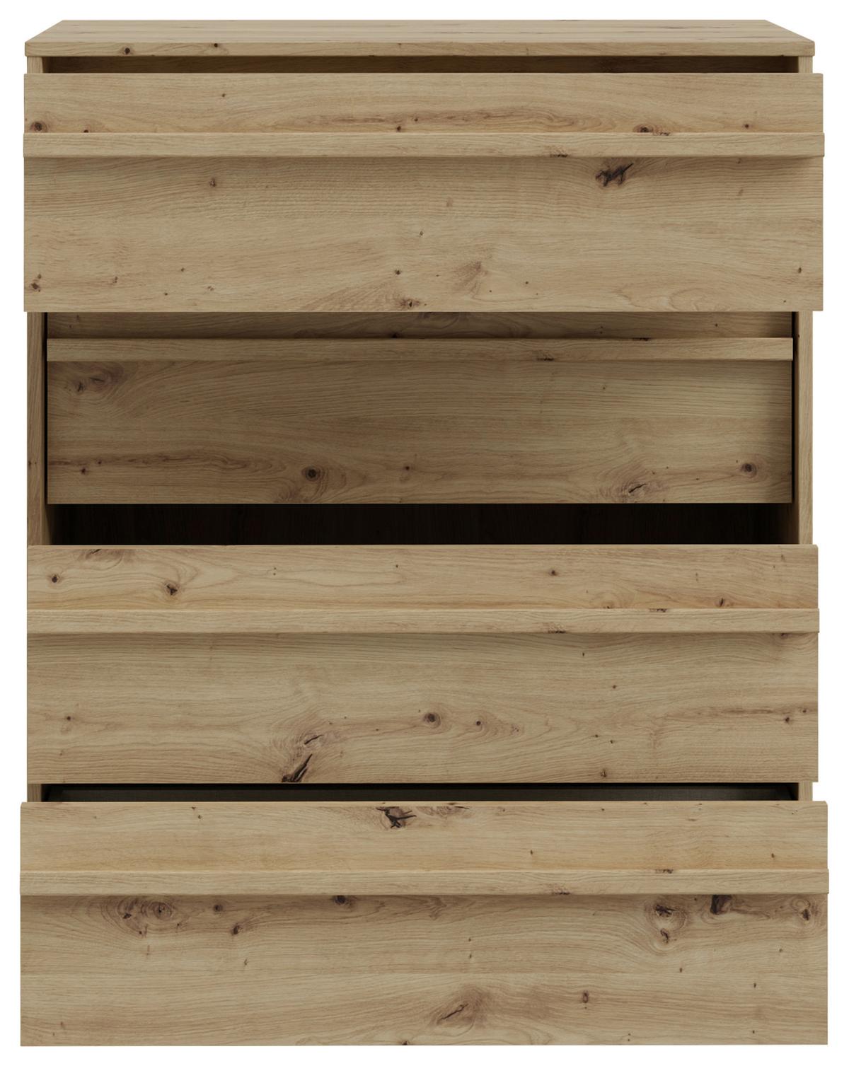 Comodă CLEO - culoare lemn stejar, Modern, plastic/material pe bază de lemn (78,4/94,4/42cm) - Modern Living