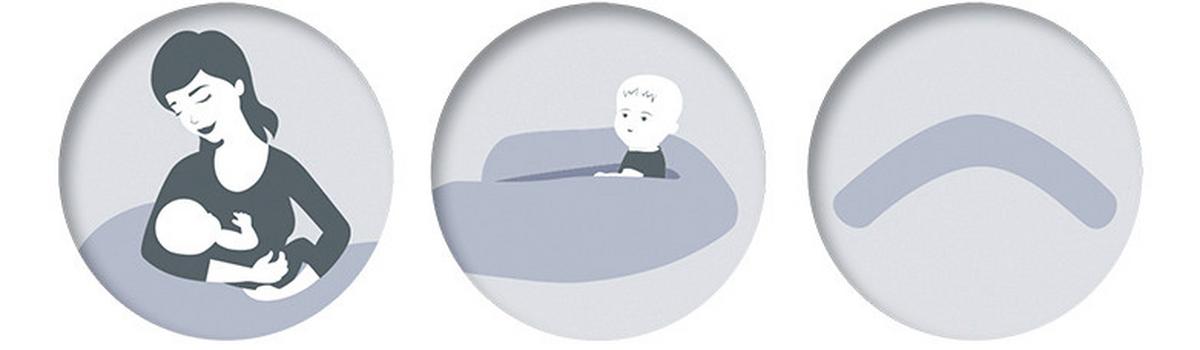 PODUSZKA DO KARMIENIA 560918002 DODO - jasnoszary/biały, Konventionell, tkanina (170/34cm) - Theraline