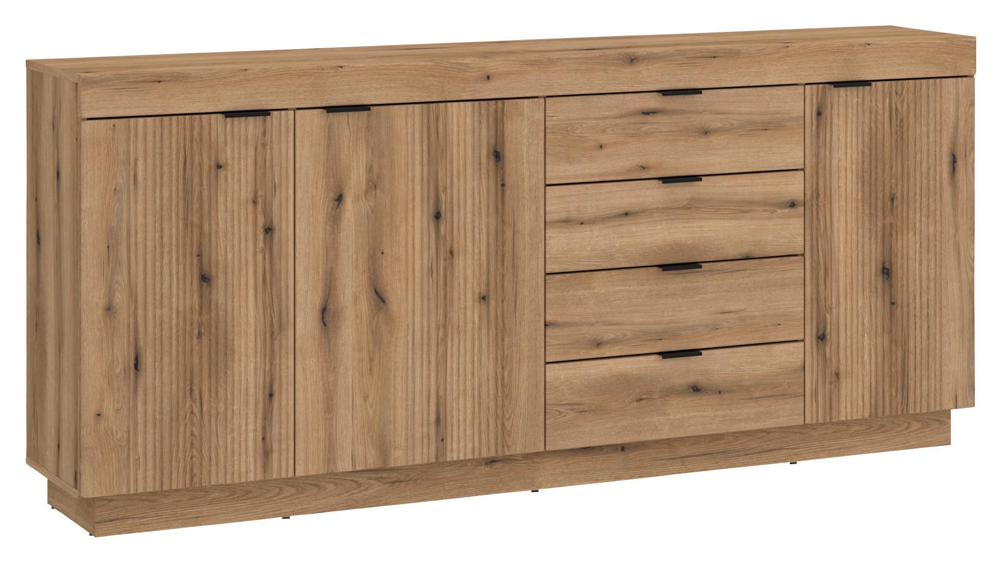 Komoda Delmar - boje hrasta, Trend, drvni materijal/metal (185,9/85,8/39,6cm) - Modern Living