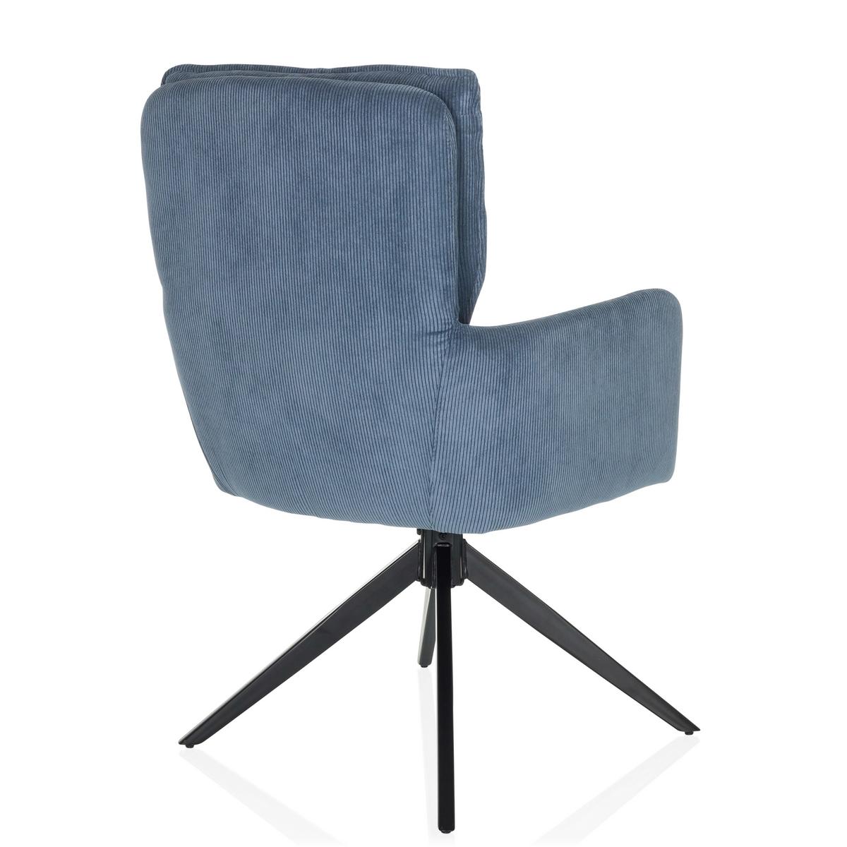 Naslanjač Tarugo, Modra - modra/črna, Moderno, kovina/tekstil (58/94/60cm) - MID.YOU