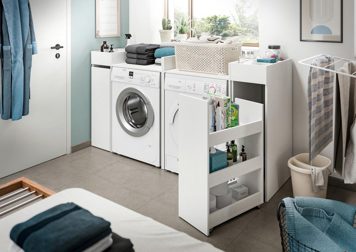 Omarica Za Pralni Stroj Free, Bela - bela, Moderno, leseni material (60/101/60cm) - MID.YOU