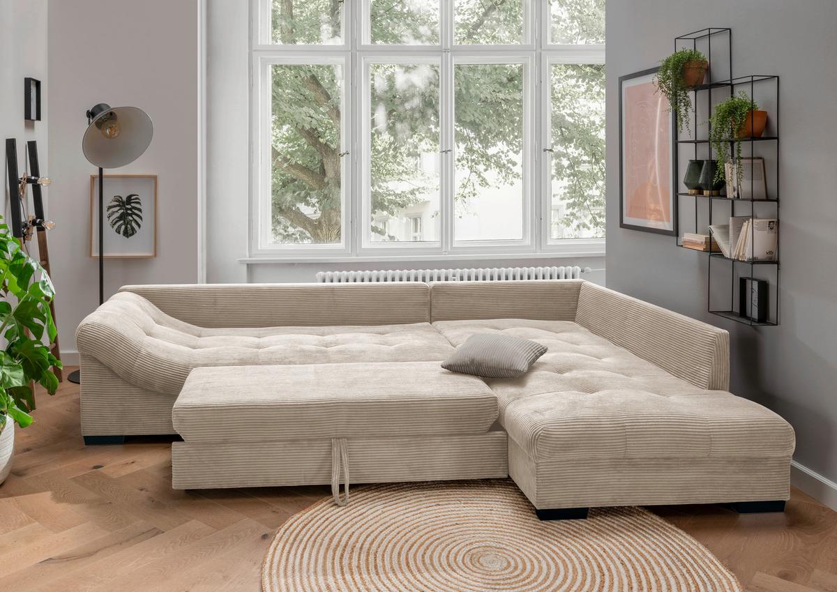 Colțar ALVITO - maro/bej, Design, textil (298/202cm) - MID.YOU