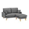 HOEKSOFA ILLA - Beukenhoutkleuren/Donkergrijs, Modern, Hout/Textiel (154/155cm) - Bessagi Home
