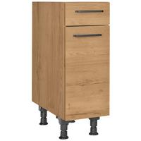 Schubkastenunterschrank Structura Eiche - Eichefarben/Schwarz, MODERN, Holzwerkstoff/Metall (30/87/56cm) - Nobilia