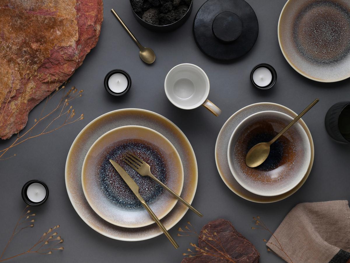 Kombinirani Servis Caldera Sand, 16-Delni - bela/peščene barve, Basics, keramika - Creatable