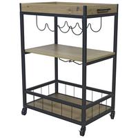 Cărucior pentru servit GRAZ 2 - culoare natur/negru, Modern, plastic/metal (67/88/39,5cm) - Modern Living