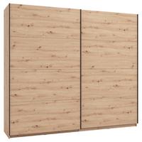 Schwebetürenschrank Gard Eiche Artisan - Schwarz/Eiche Artisan, KONVENTIONELL, Holzwerkstoff/Metall (245/217/61cm) - Based