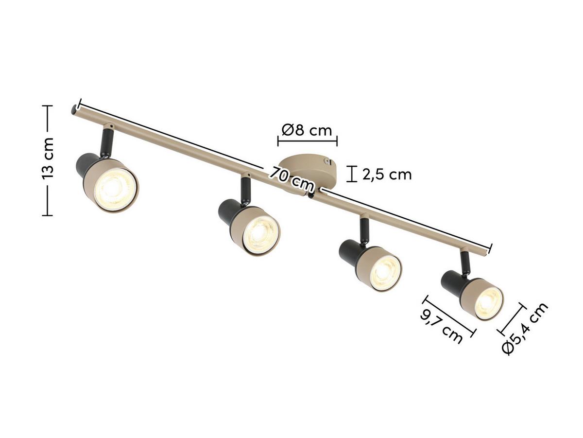 Reflektor Simba - črna/peščene barve, Romantika, kovina/umetna masa (70/9,7/13cm) - Mömax