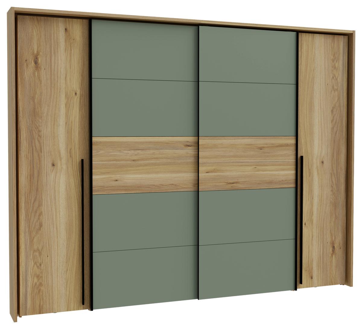 Kombinirana Omara Za Oblačila Narago, Hrast, Zelena , 270cm - bela/zelena, Konvencionalno, kovina/umetna masa (270,3/210/61,2cm) - Mömax