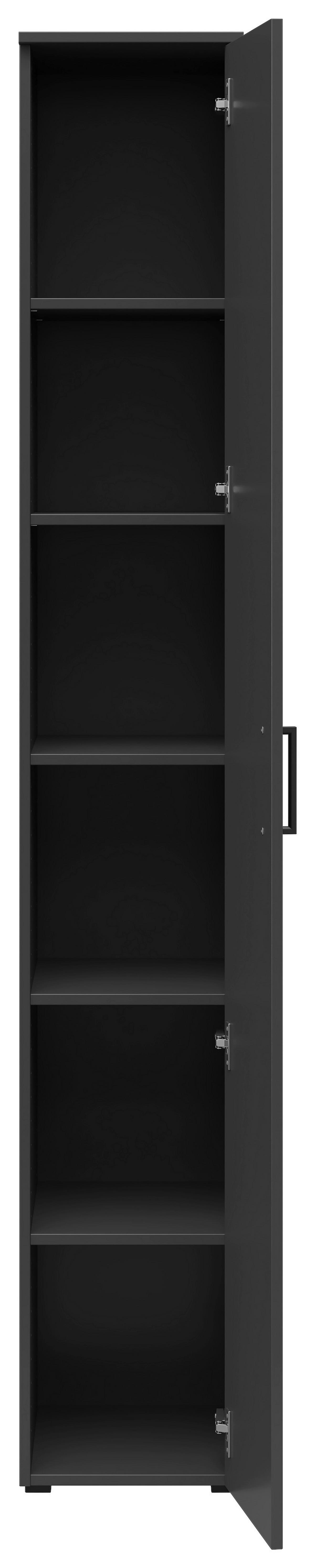 Schrank Multistauraum Graphitfarben - Graphitfarben/Schwarz, MODERN, Holzwerkstoff/Kunststoff (30/195/40cm) - Mömax
