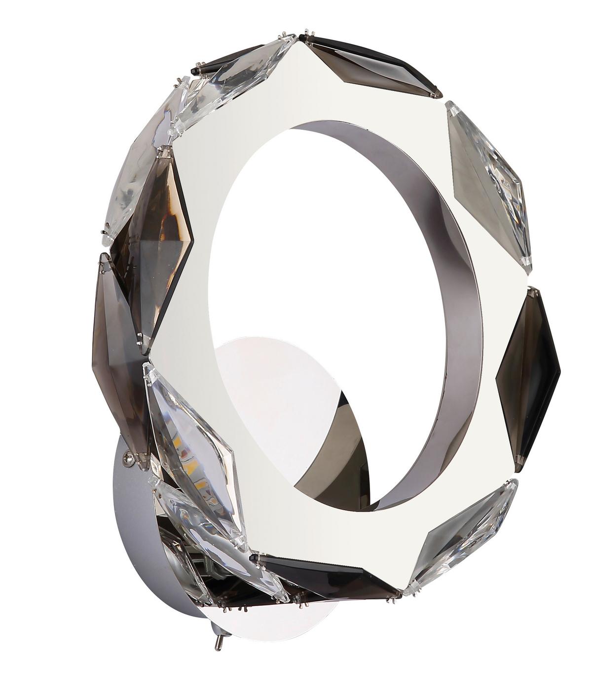 Led Svjetiljka Zidna 67318w - prozirno/boje kroma, Design, staklo/metal (24/25,5/10cm) - Globo