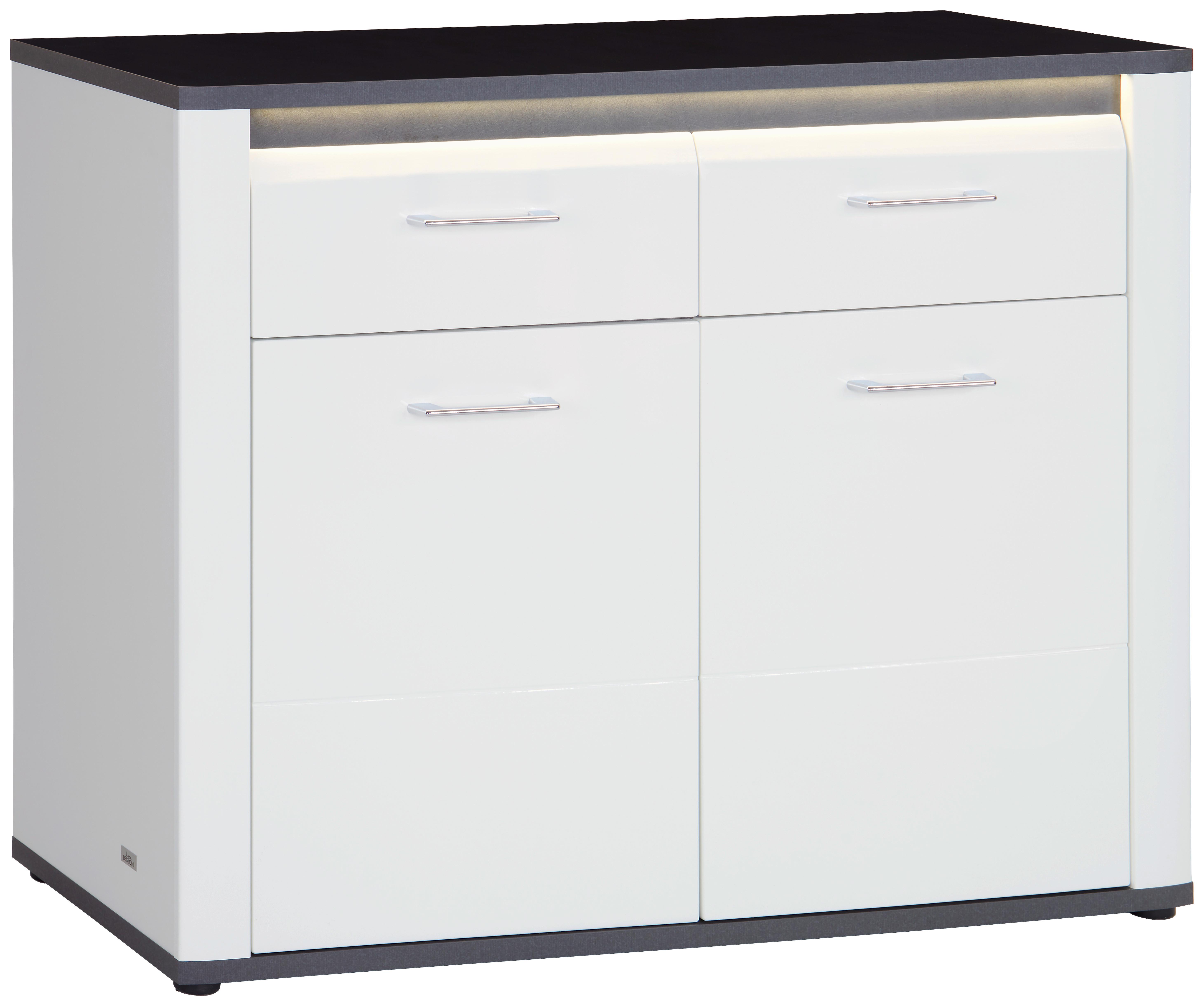 Komoda Alassio Alsk12 - barve kroma/črna, Moderno, umetna masa/leseni material (109/86,2cm) - Mömax