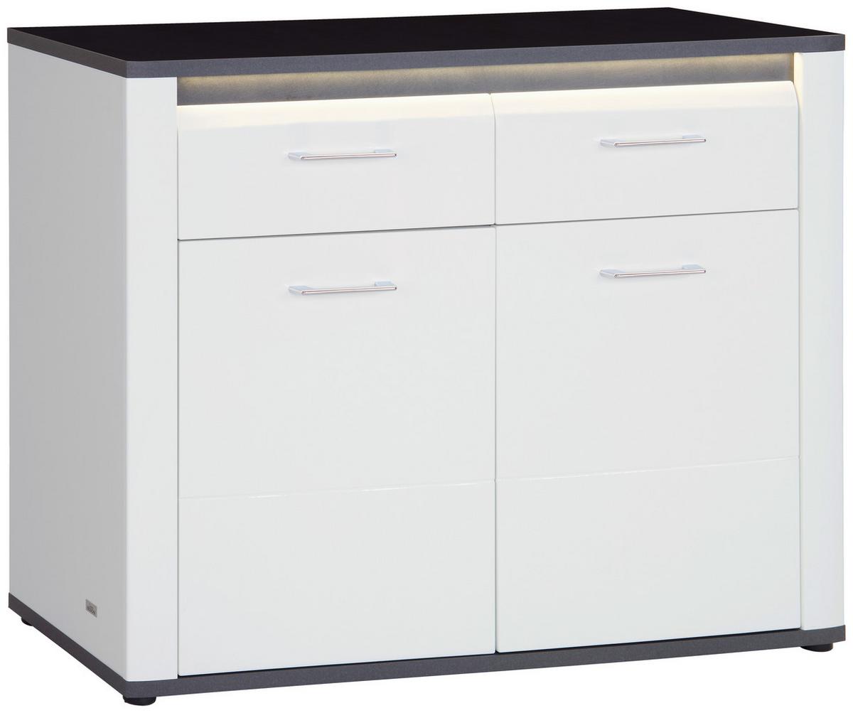 Komoda Alassio Alsk12 - barve kroma/črna, Moderno, umetna masa/leseni material (109/86,2cm) - Mömax