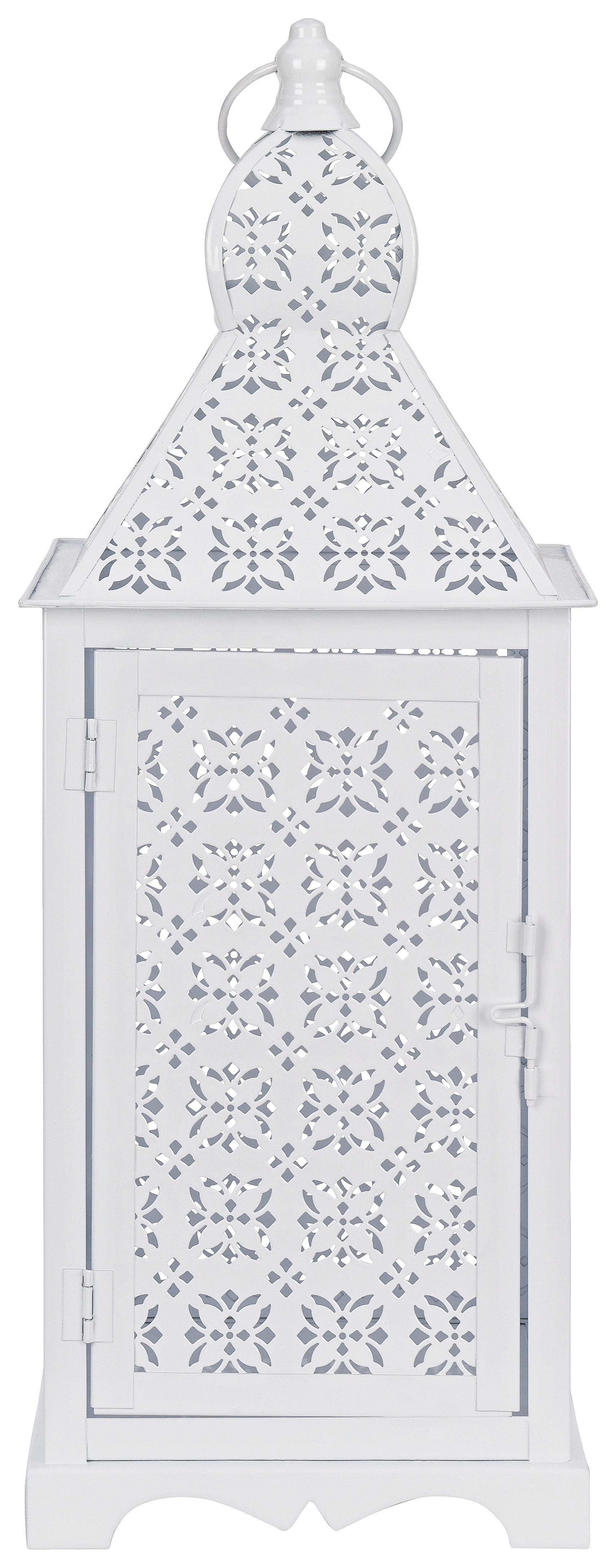 Laterne Hope Weiß - Weiß, LIFESTYLE, Metall (25/25/72cm)