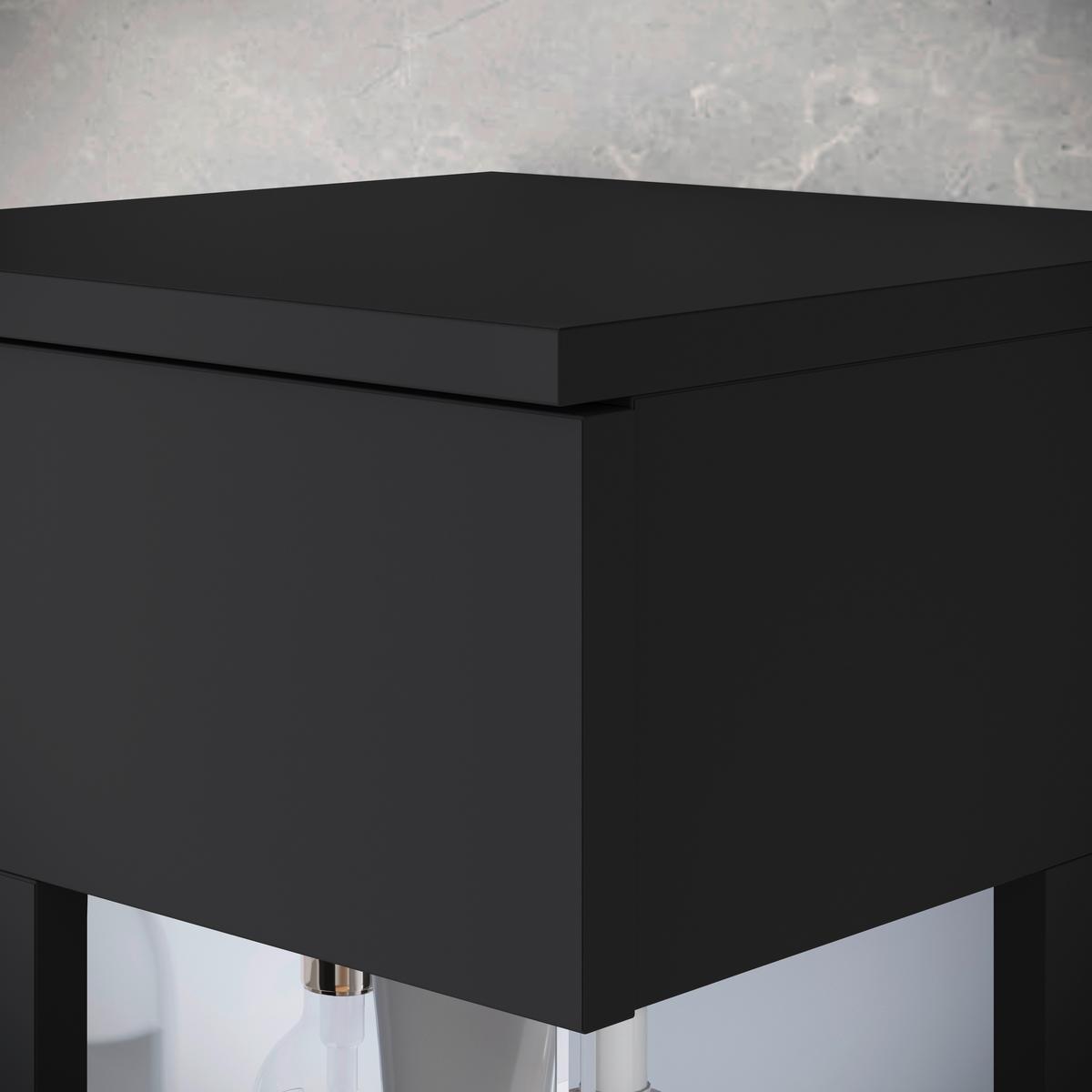 Badezimmer-Set Narobi 5-tlg. mit LED ca. 120 cm Schwarz - Schwarz/Weiß, Trend, Glas/Keramik (120,4cm) - P & B