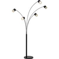 Stehleuchte Linoa Schwarz max. 7 Watt - Transparent/Schwarz, MODERN, Kunststoff/Stein (110/70/195cm)