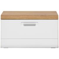 Bancă pentru hol Auris - alb/culoare lemn stejar, Modern (70/42/37,1cm) - Modern Living