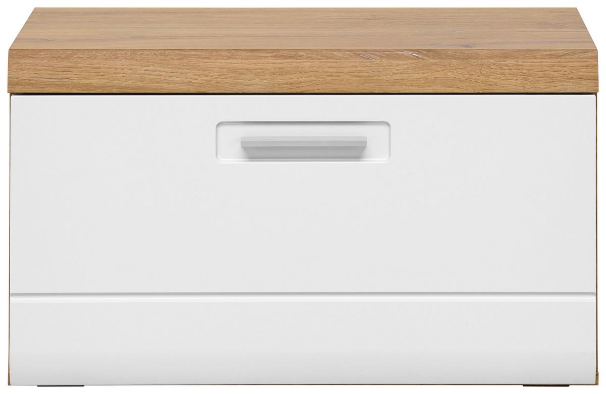 Bancă pentru hol Auris - alb/culoare lemn stejar, Modern (70/42/37,1cm) - Modern Living