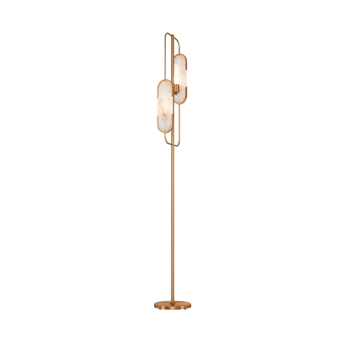STEHLEUCHTE MARMO - Weiss/Goldfarben, Trend, Stein/Metall (23/160cm) - MAYTONI