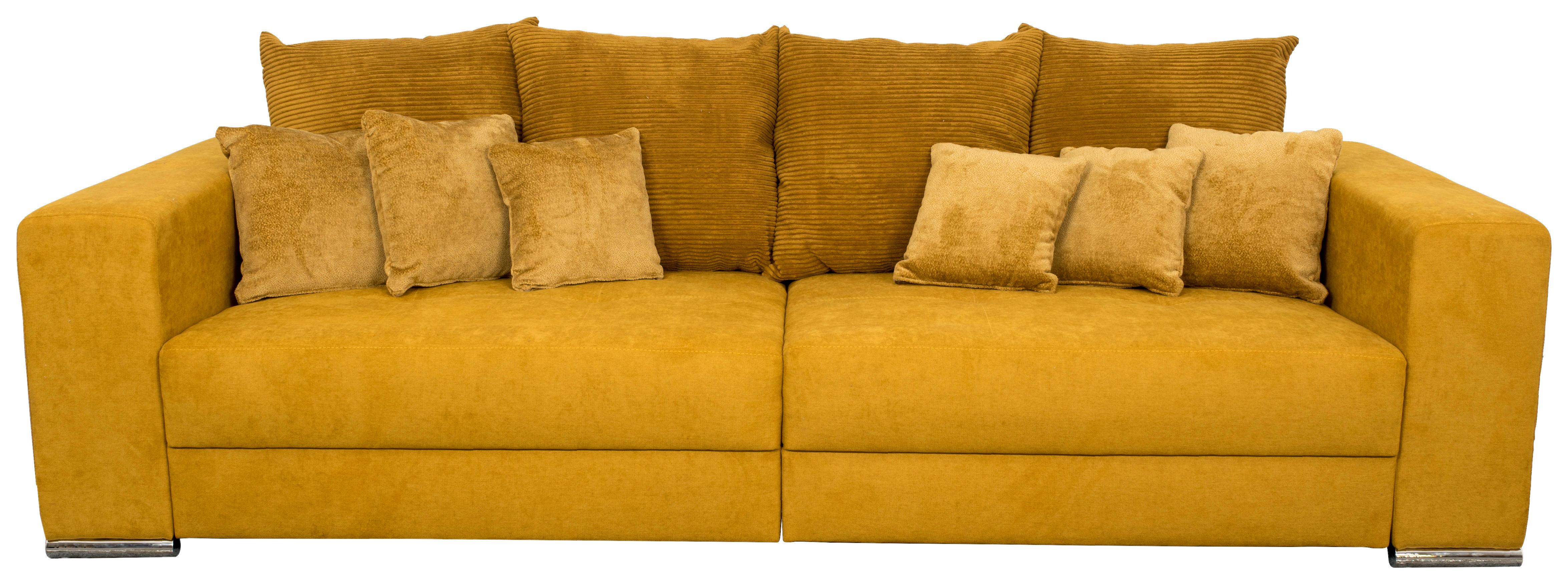 Mega Sofa Rose - boje hrđe/boje senfa, Moderno, tekstil/plastika (262/85/111cm) - Modern Living