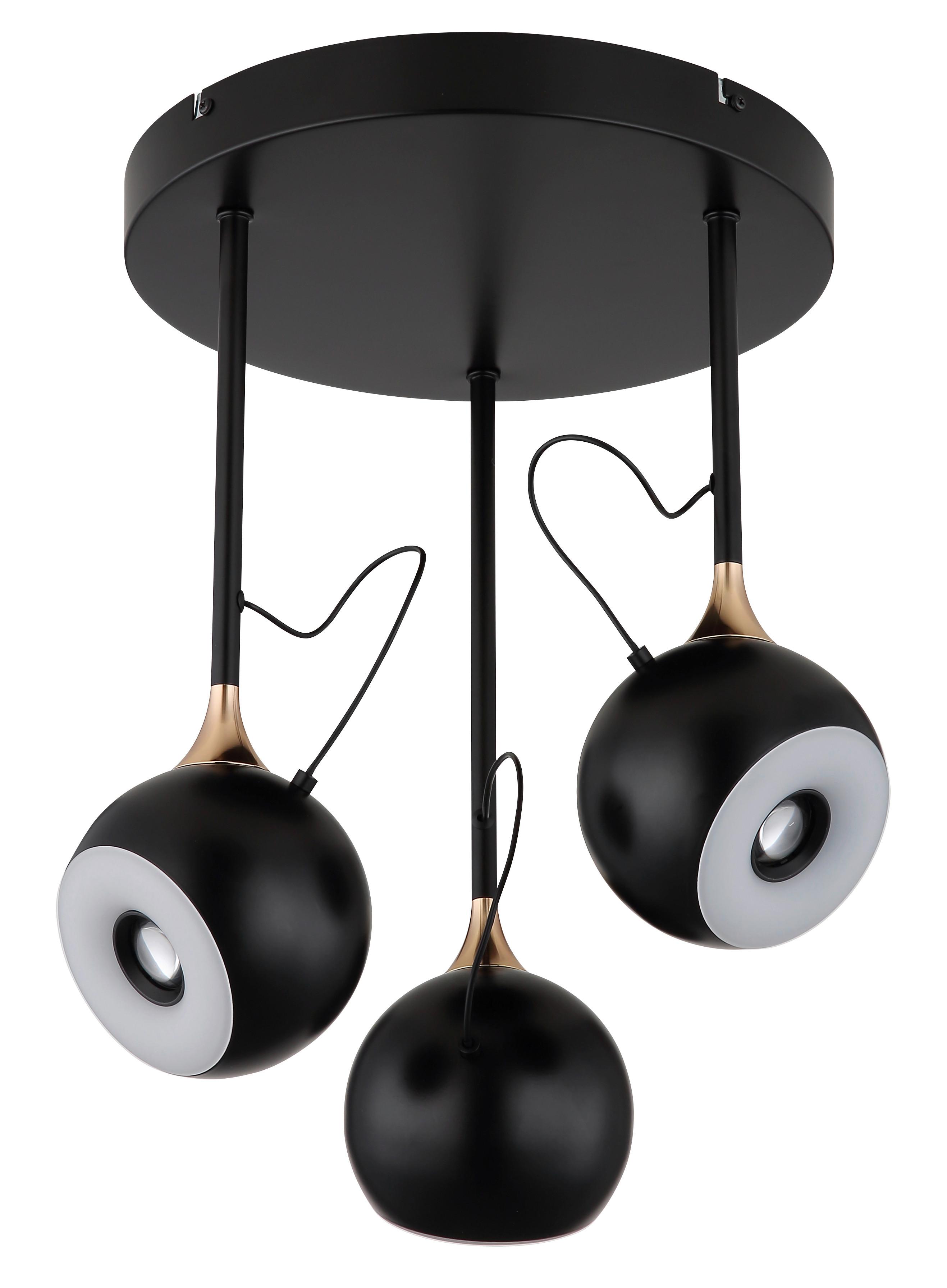 Led-deckenleuchte 15771-3d Donovan - Weiss/Goldfarben, Design, Kunststoff/Metall (32,5/42cm) - Globo
