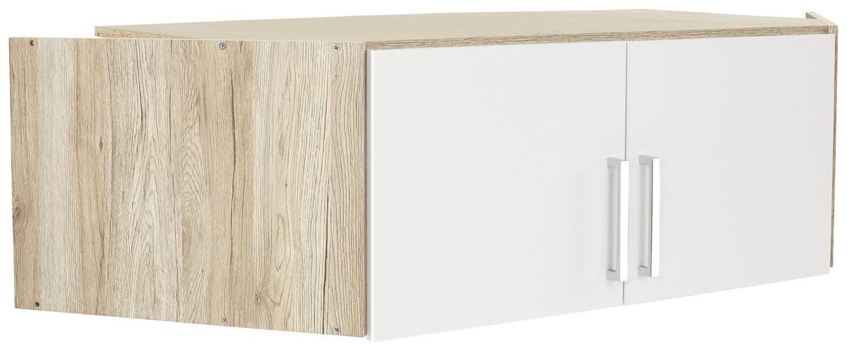 Dulap auxiliar superior Schrank Wien - alb/culoare lemn stejar, Konventionell, material pe bază de lemn (120/39/54cm)