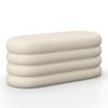 BÄNK LORENA - cremefärgad, Modern, trä/textil (110/47/45cm) - Bessagi Home