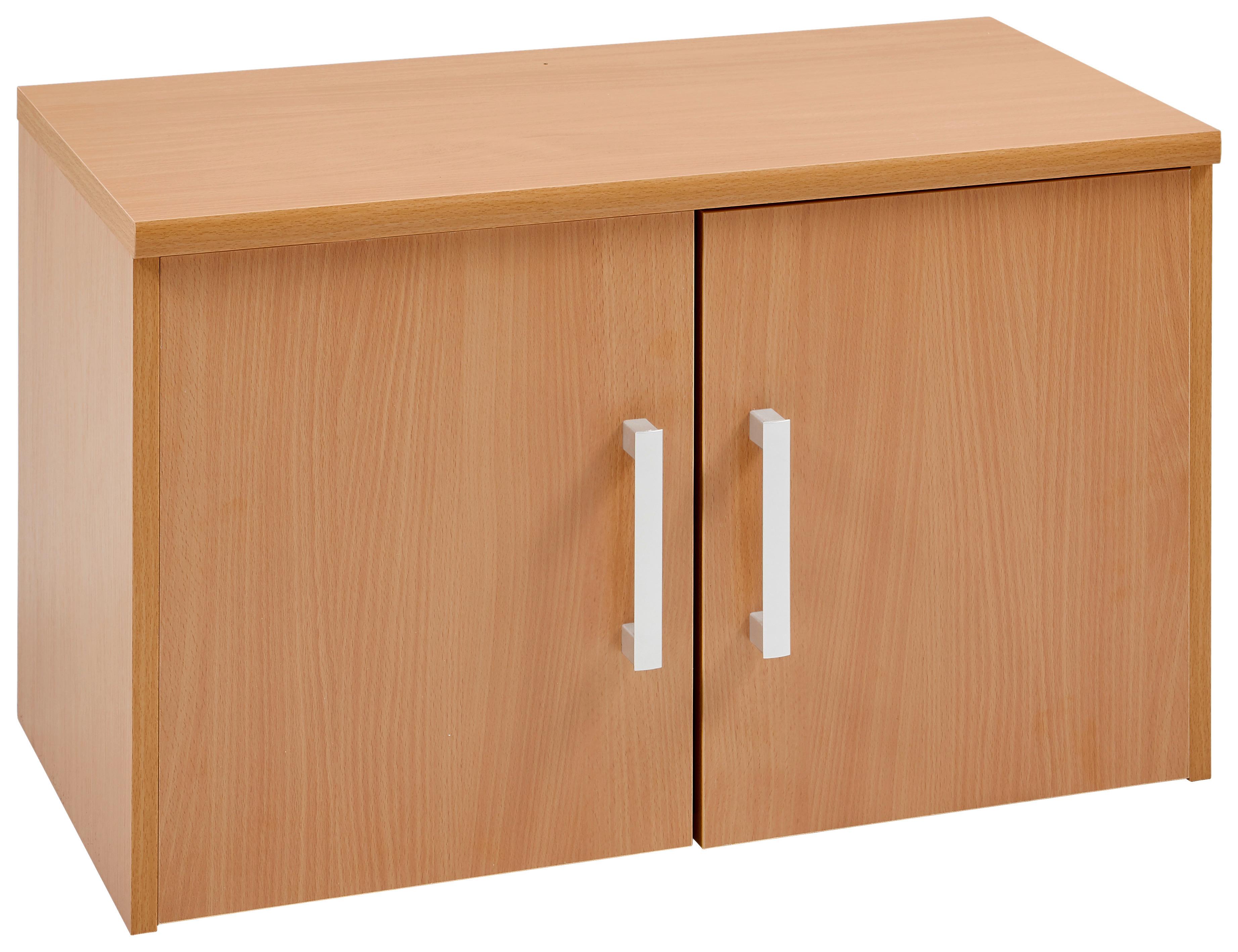 NADSTAWKA NA SZAFĘ EASY - kolor bukowy/kolor srebrny, Basics, materiał drewnopochodny/tworzywo sztuczne (72/43/36cm) - Xora