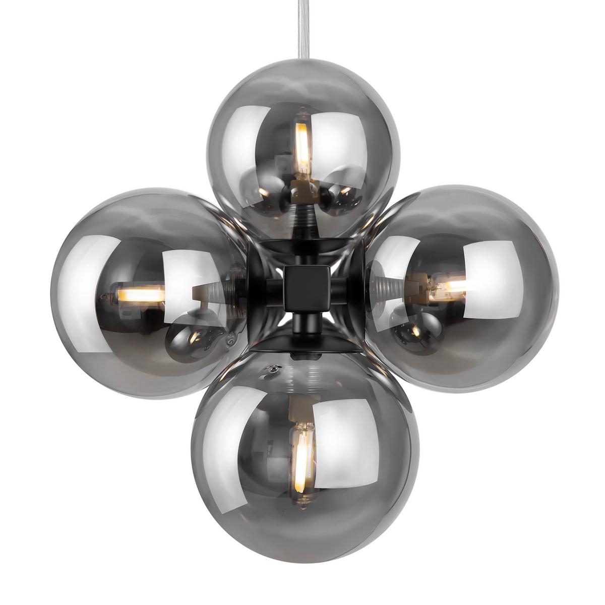 PENDELLEUCHTE DALLAS - Schwarz, Trend, Glas/Metall (23,8/22,8/123,5cm) - MAYTONI