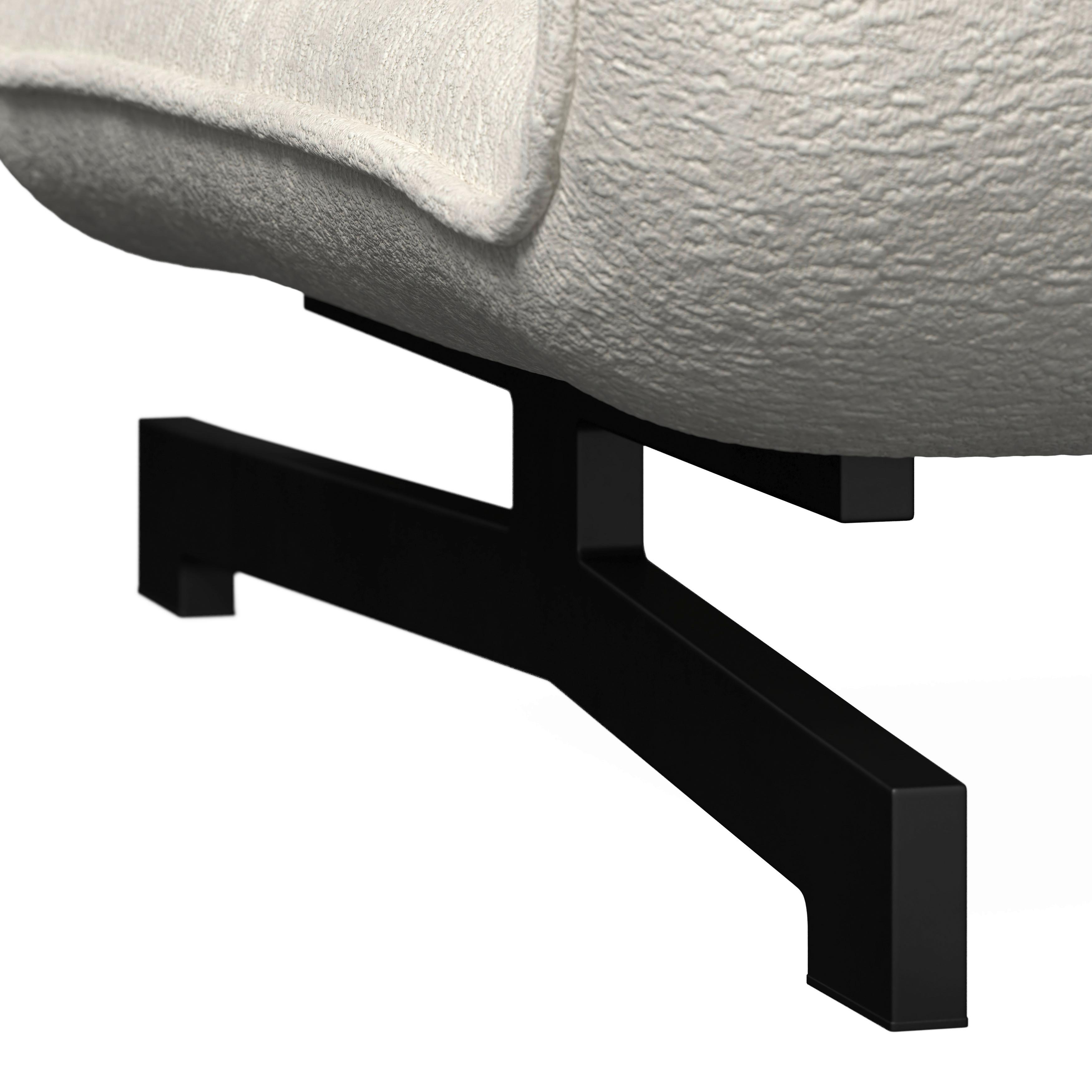 BÄDDSOFFA LUNA - vit/svart, Modern, metall/textil (143/84/81cm) - Bessagi Home