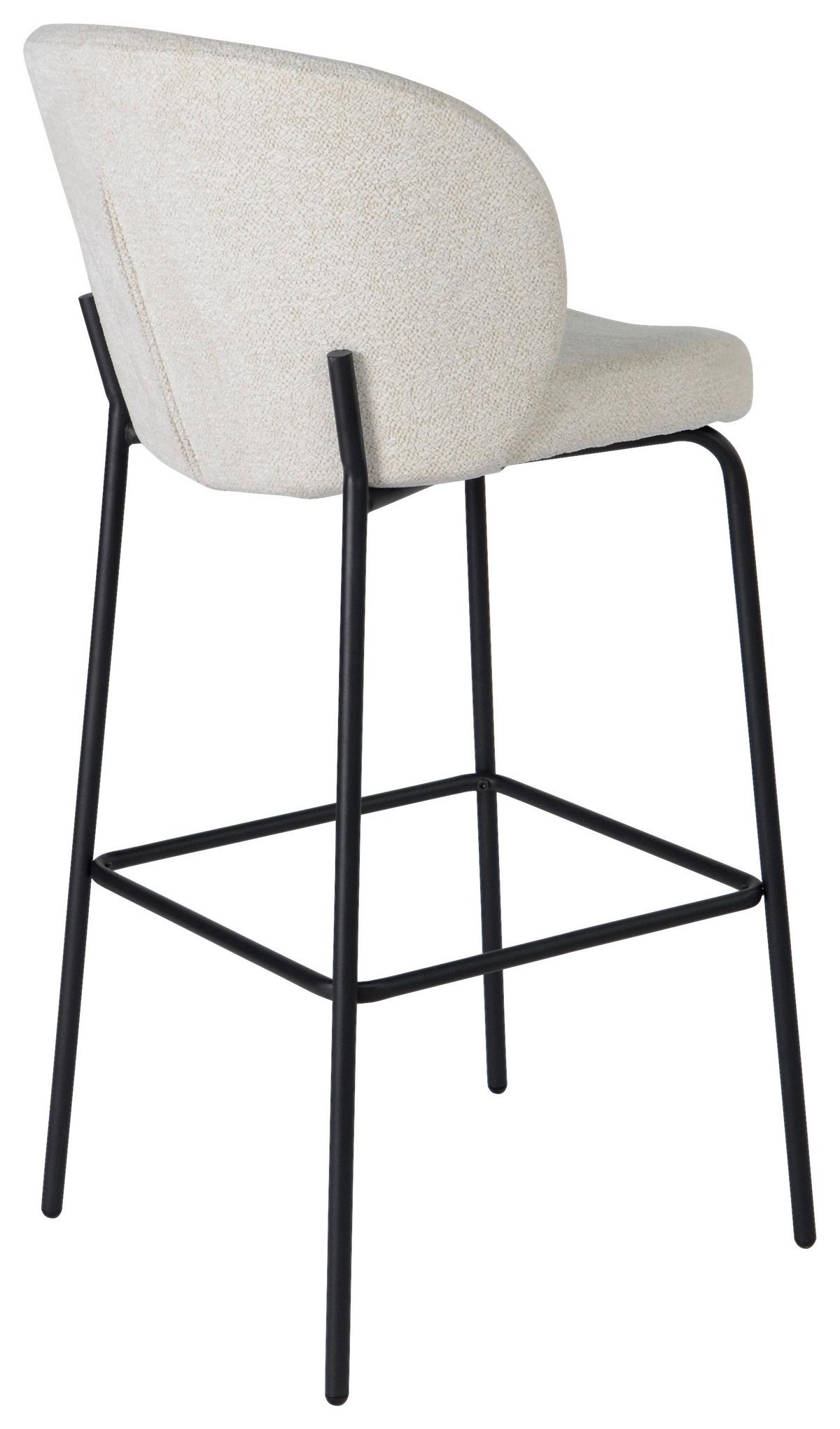 Barhocker in Beige/Schwarz - Beige/Schwarz, Modern, Holz/Textil (47/102/54cm) - Premium Living