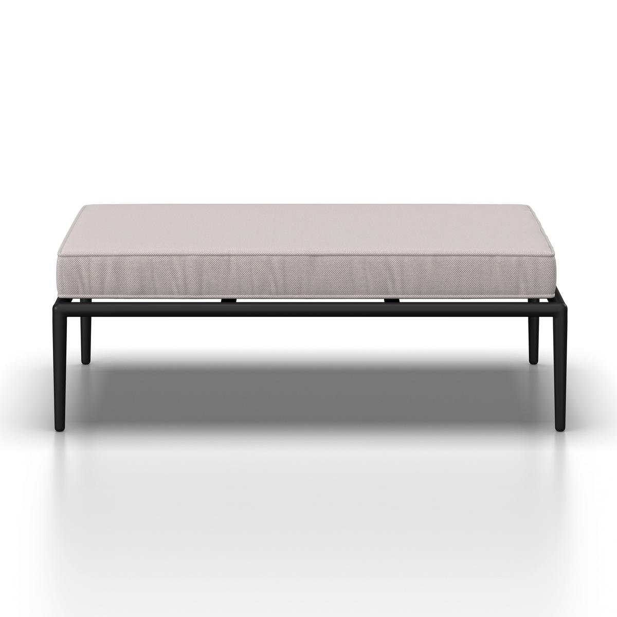 Loungegarnitur Enja Hellgrau Metall/Outdoorstoff +Abdeckung - Hellgrau/Schwarz, MODERN, Kunststoff/Textil (104/60/70cm) - Bessagi Garden