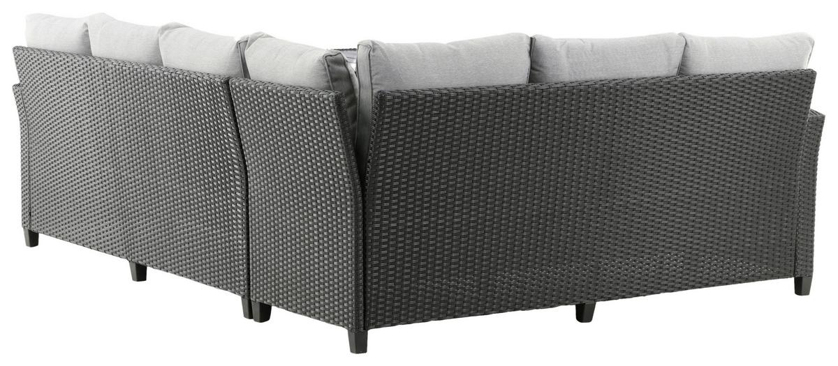 Dining-Loungeset Bentwood ca. 173x227 cm Schwarz - Schwarz, KONVENTIONELL, Kunststoff (173/227cm) - Gardenson