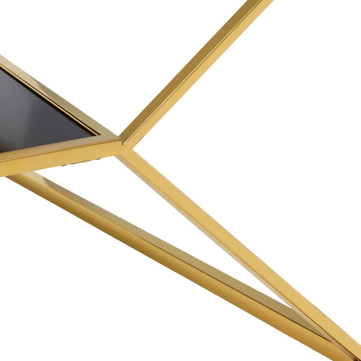 Klubska Miza Angel Ii - zlate barve/črna, Moderno, kovina/steklo (70/38/70cm) - Mömax