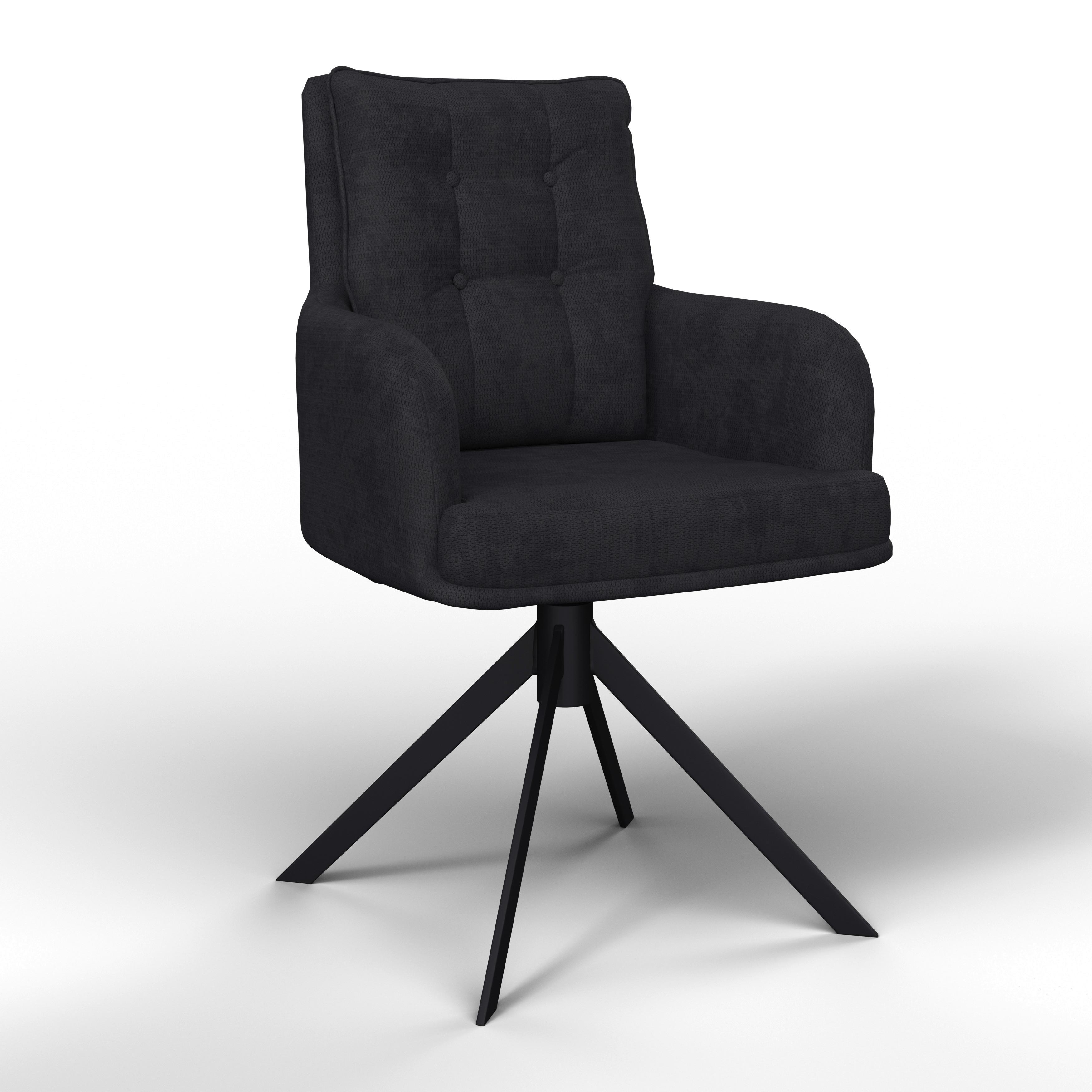 STOL MED ARMSTÖD MARIETTA - svart, Modern, metall/trä (60/92/67cm) - Bessagi Home