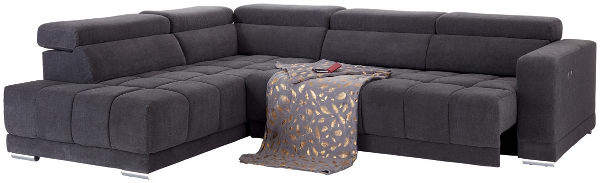 Sedežna Garnitura Hogan, Siva, Relax Funkcija - srebrne barve/siva, Moderno, kovina/tekstil (212/299cm) - Modern Living