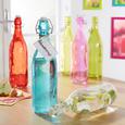 Saftflasche Martina aus Glas - Türkis/Gelb, Glas/Kunststoff (8/31,5cm) - Mömax modern living