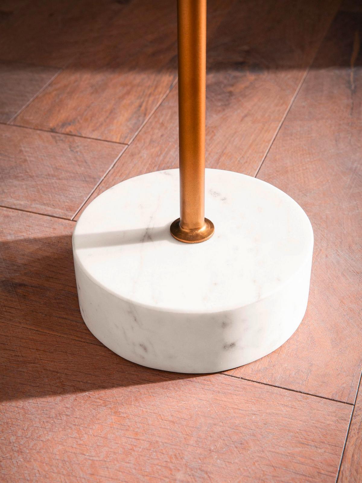 BEISTELLTISCH WL7.217 - Weiss/Eichefarben, Design, Holz/Stein (40/40/55cm) - Livetastic
