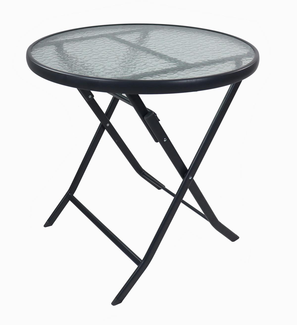 GARTENTISCH SONLAS XL 920589 Ø70CM - Anthrazit, Modern, Glas/Metall (70/70cm) - MID.YOU