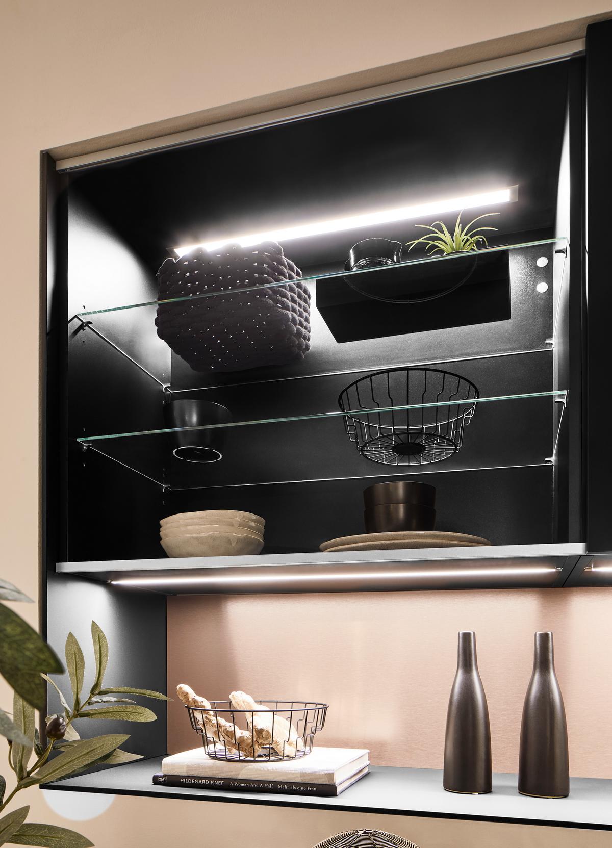 Einbauküche Senso Schwarz - Schwarz, MODERN, Holzwerkstoff (260,5/249cm) - Nobilia