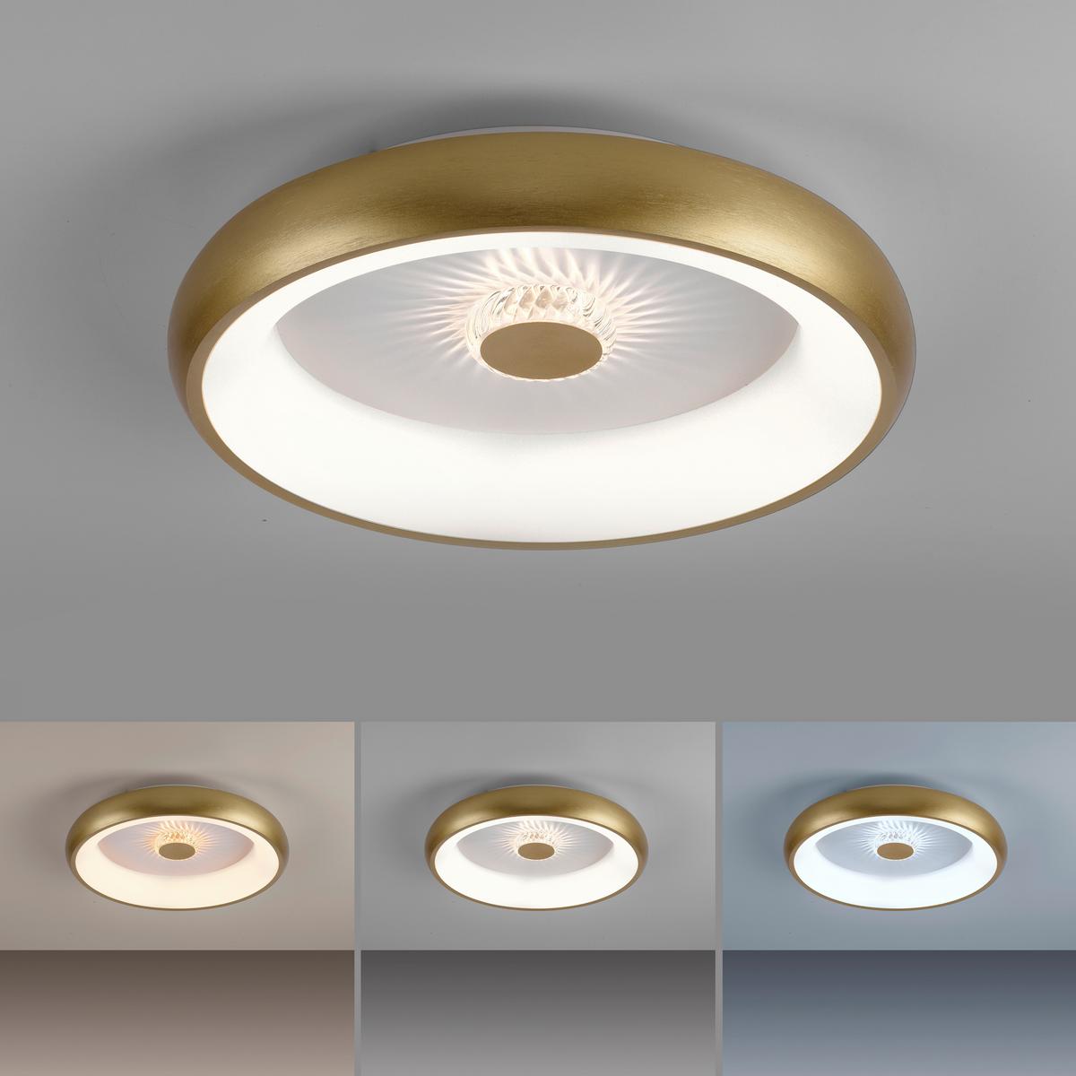Stropna Led-svetilka Vertigo - barve medenine, kovina/umetna masa (46,5/46,5/9,5cm)