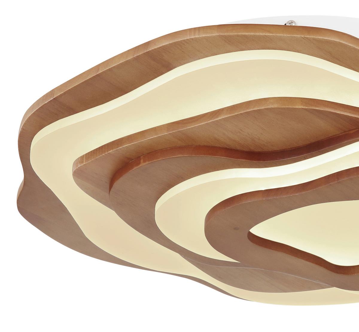 Led Svjetiljka Stropna 41768-40 - bijela/tamno smeđa, Natur, drvo/metal (58/50/10cm) - Globo