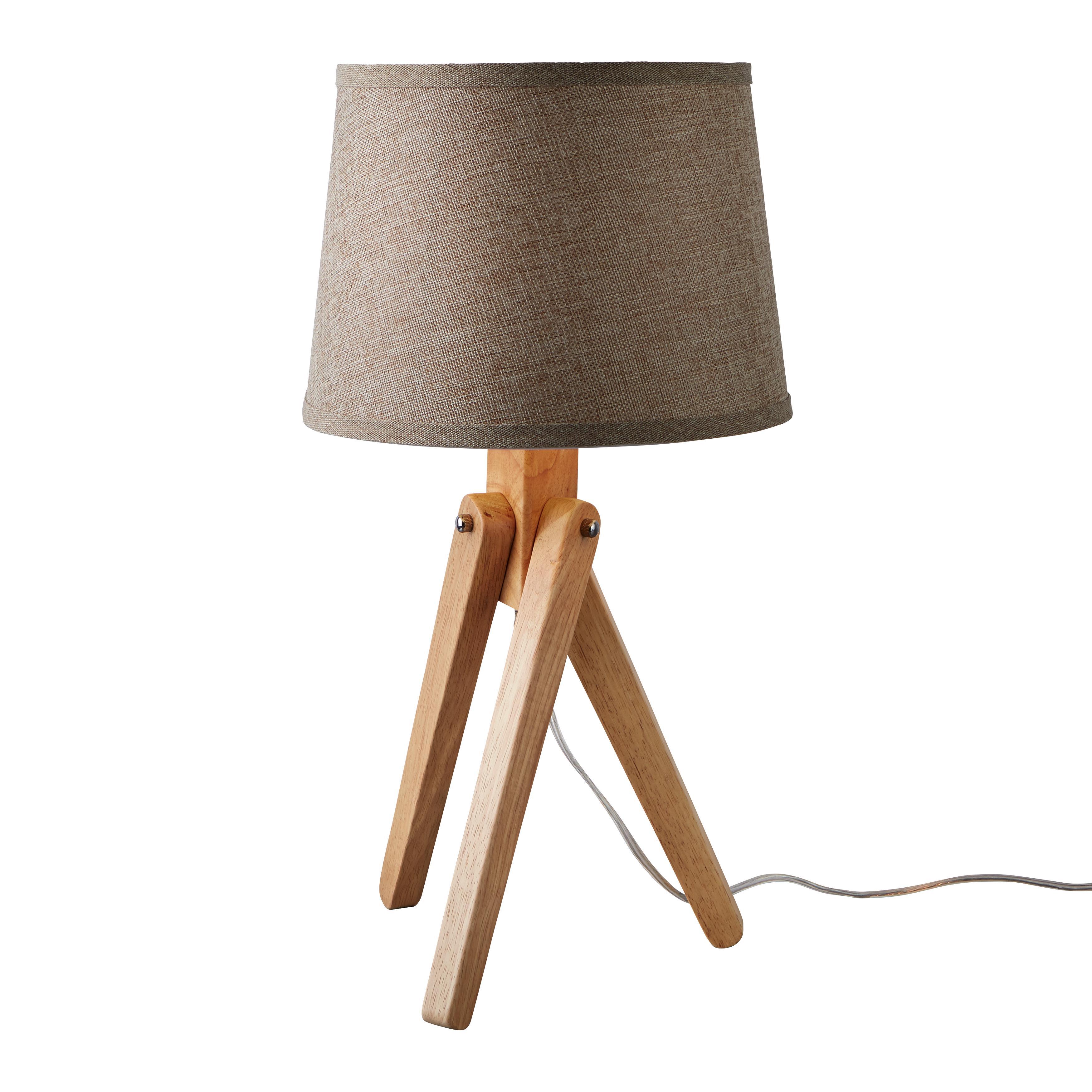 TISCHLEUCHTE max. 40 Watt 'Sergio' - Beige, MODERN, Holzwerkstoff/Textil (28/24,5cm) - Bessagi Home