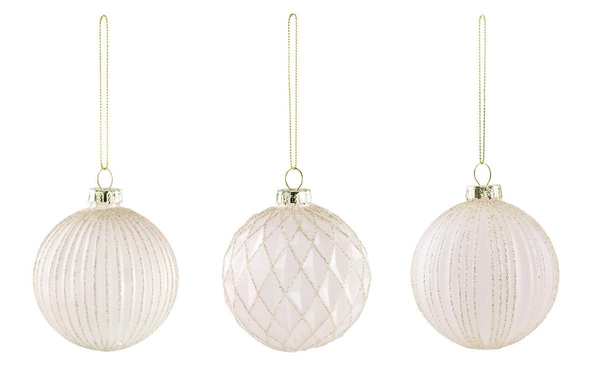 Karácsonyfagömbszett Miracle - rózsaszín/aranyszínű, Üveg/textil (8cm) - Modern Living
