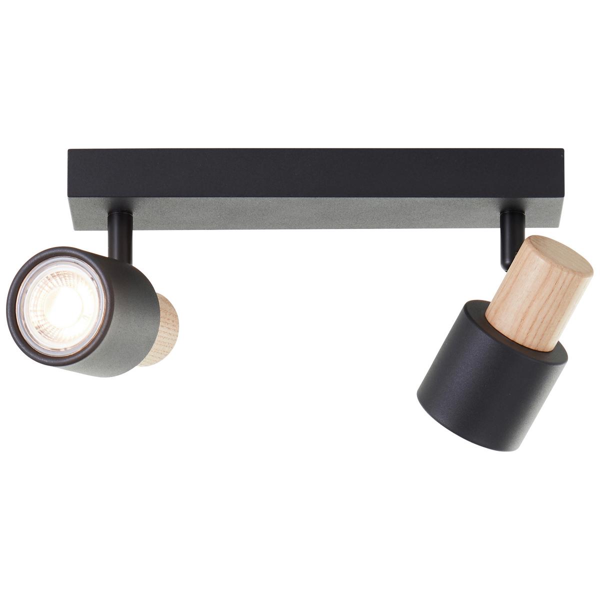 Strahler Pini BA2 Schwarz/Holz max. 10 Watt - Basics, Holz/Metall (33.3/14.5/6cm) - Brilliant