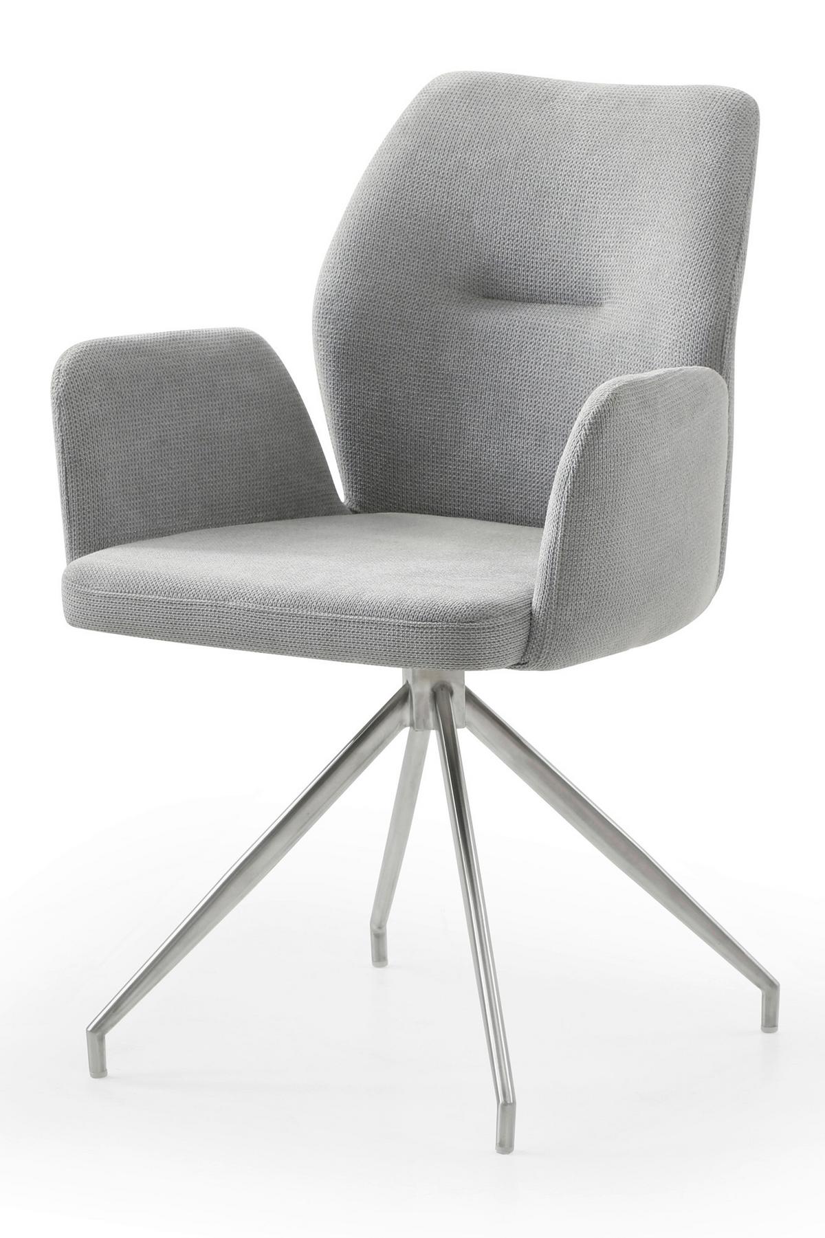 Naslanjač Sofija, Svetlo Siva, Vrtljiv - srebrne barve/temno siva, Moderno, kovina/tekstil (60/89/62cm) - Livetastic