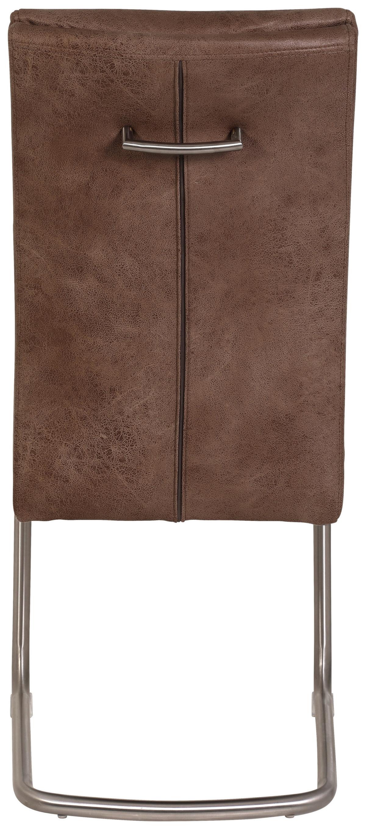 Schwingstuhl Paula S Schlammfarben 4er-Set - Schlammfarben/Edelstahlfarben, MODERN, Textil/Metall (45/102/65cm) - MID.YOU