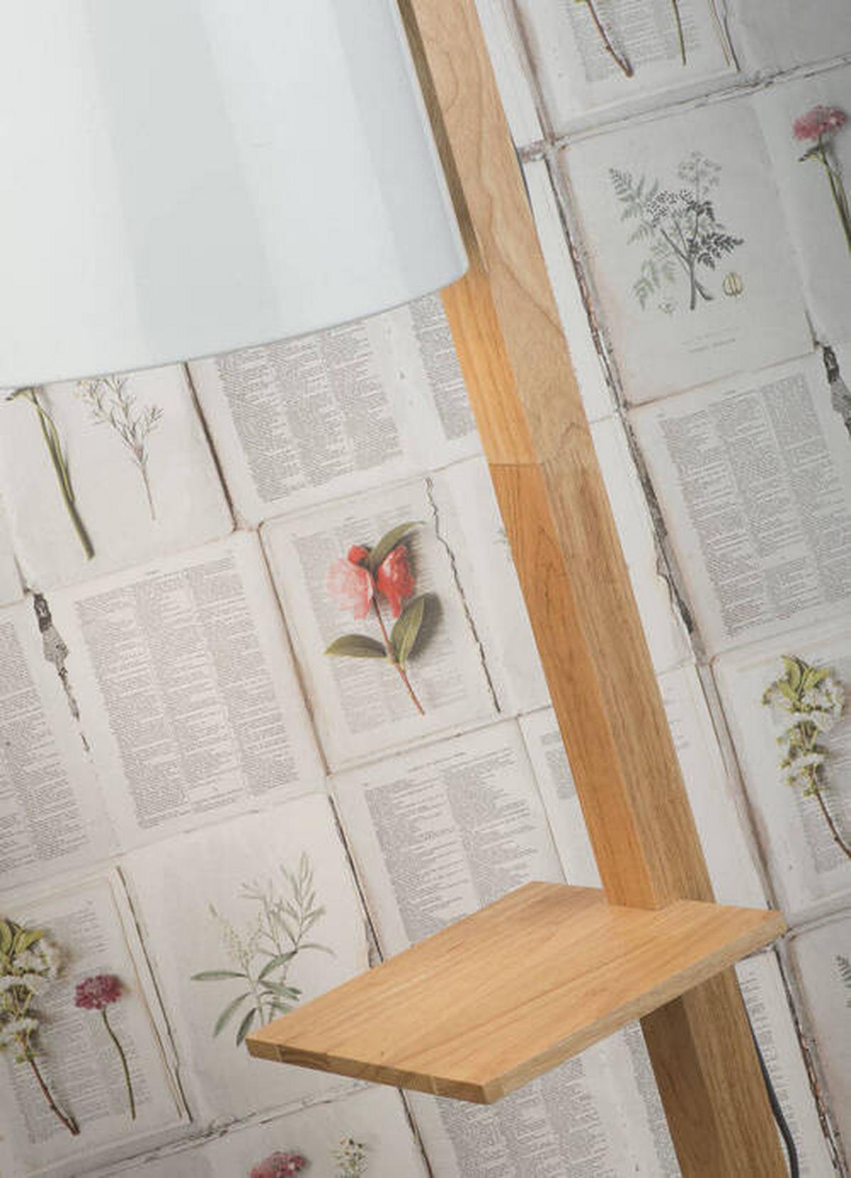 Állólámpa Cambridge/f/w - fehér, Design, fa/fém (30/168/49cm) - It's about Romi