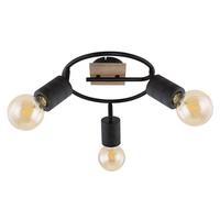 Strahler Josella in Schwarz max. 60 Watt - Dunkelbraun/Schwarz, Design, Holz/Metall (29/18cm) - Globo